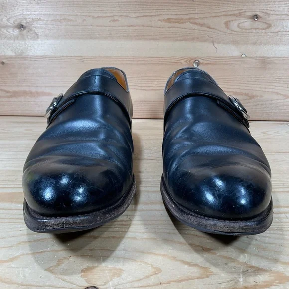 Carmina Single Monk Strap Leather Shoes Men’s8 UK 9 US Black Mallorca Spain